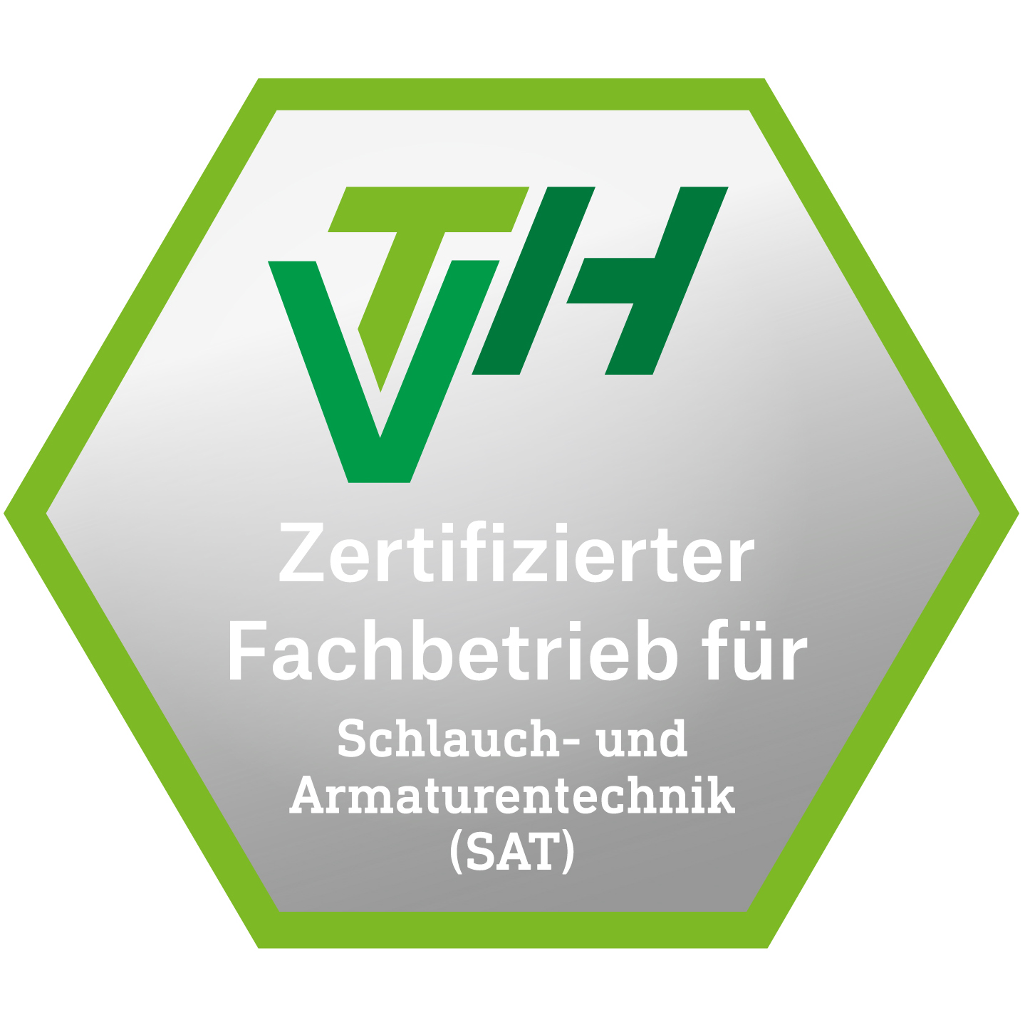 Prüfsiegel "Zertifizierter Fachbetrieb für Schlauch- und Armaturentechnik (SAT)"